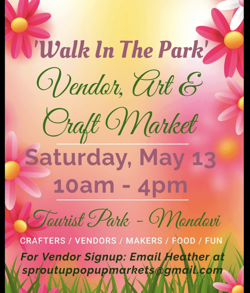 May 13 Tourist Park in Mondovi from 104 for Walk in the Park Craft