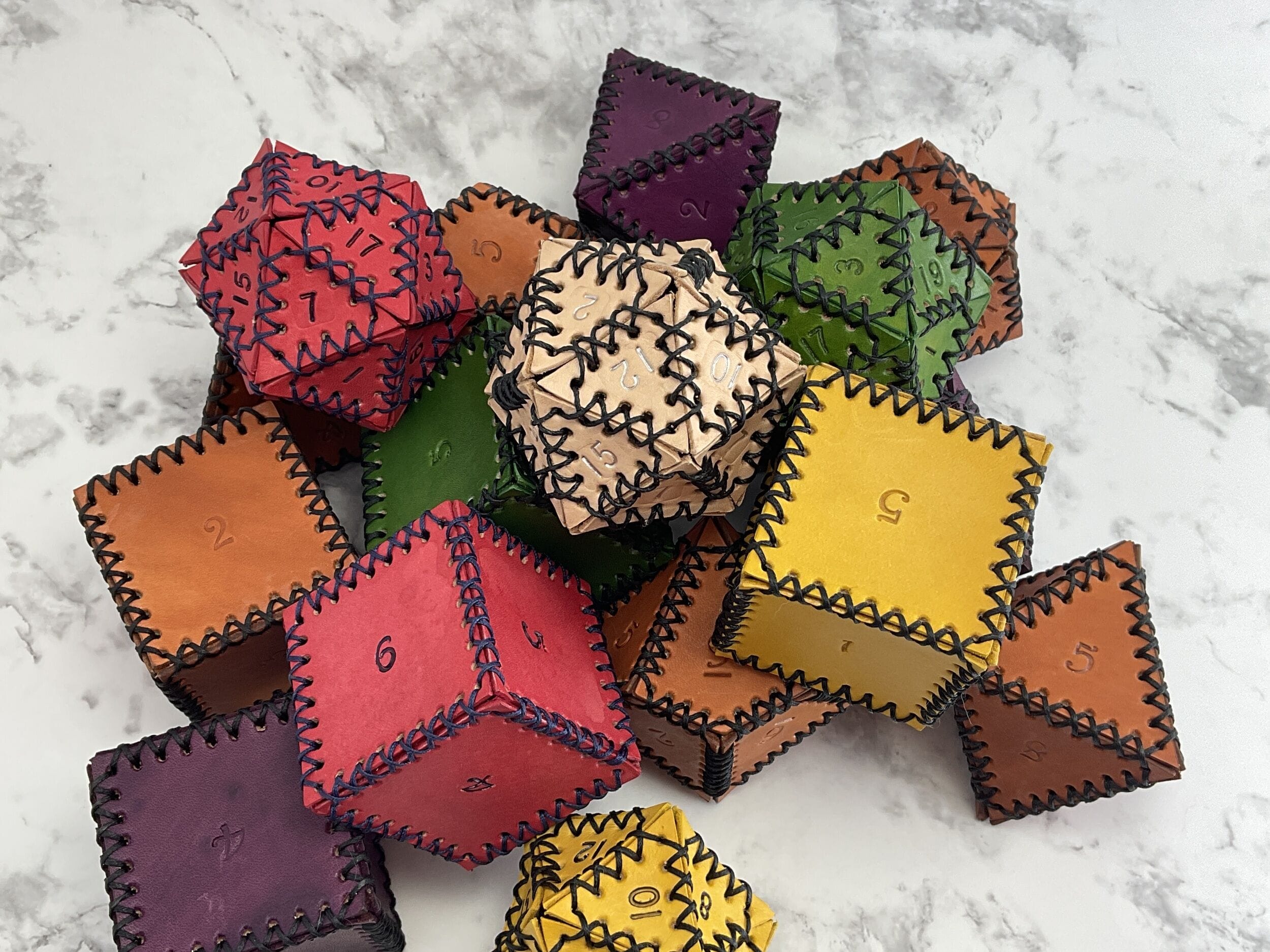 Leather dice in varies colors