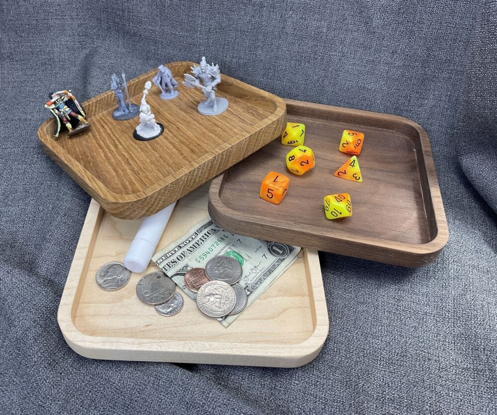 Tray 6 in wood shown maple oak walnut